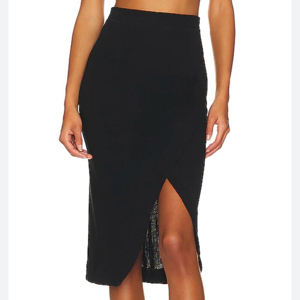 Enza Costa Cashmere Wrap Skirt in Black size medium